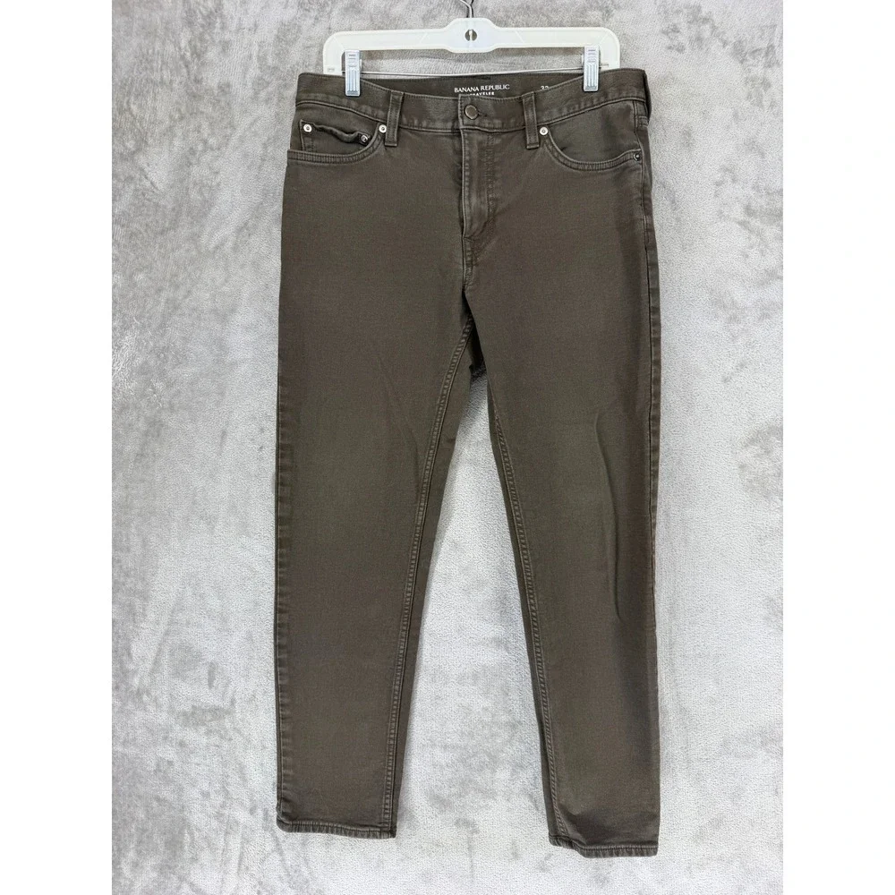 Banana Republic Pants Mens 32x30 Traveler Athletic Tapered Coffee Bean EUC